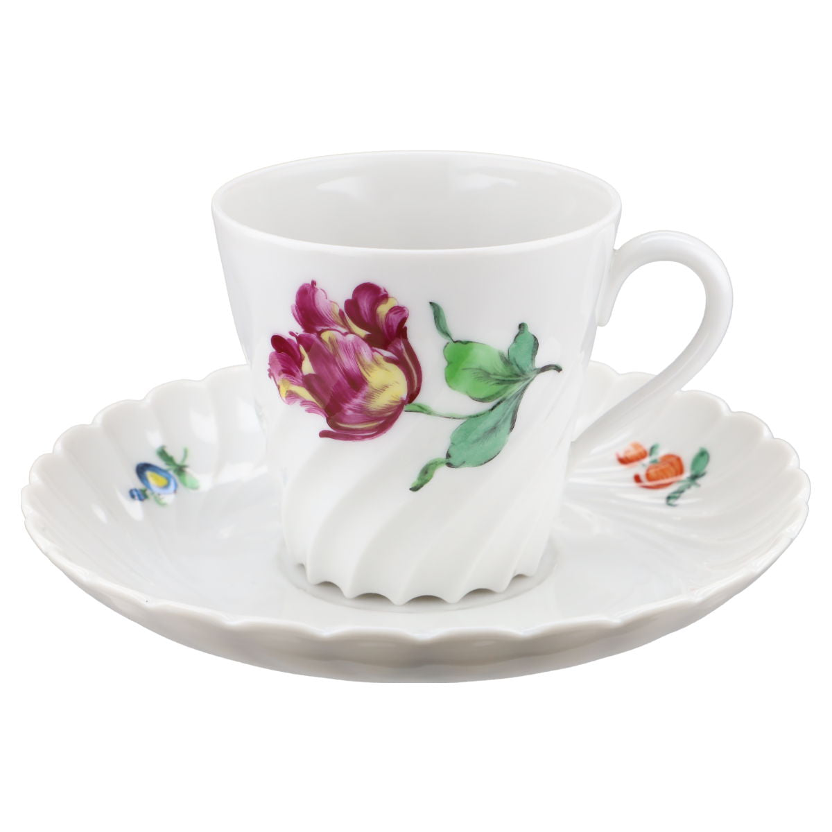 Nymphenburg - Welle gerippt - Bunte Blumen 1632