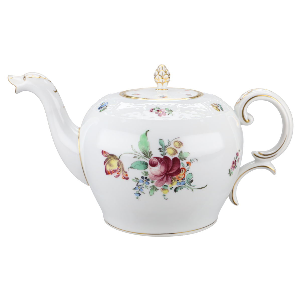 Nymphenburg - Form 900 Schwanenkopf - Bunte Blume