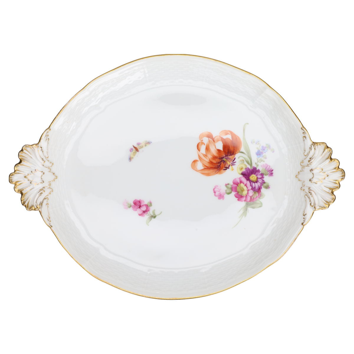 KPM Berlin - Osier - Dekor 36 Blumen Insekten mit Goldrand