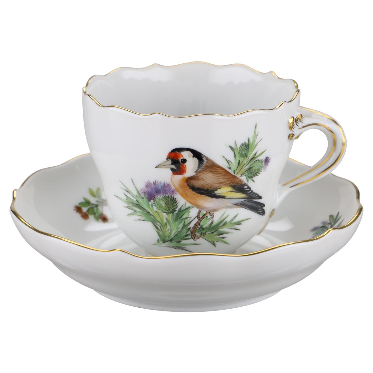 Meissen - Neuer Ausschnitt I.Wahl - Vogelmalerei mit Insekten