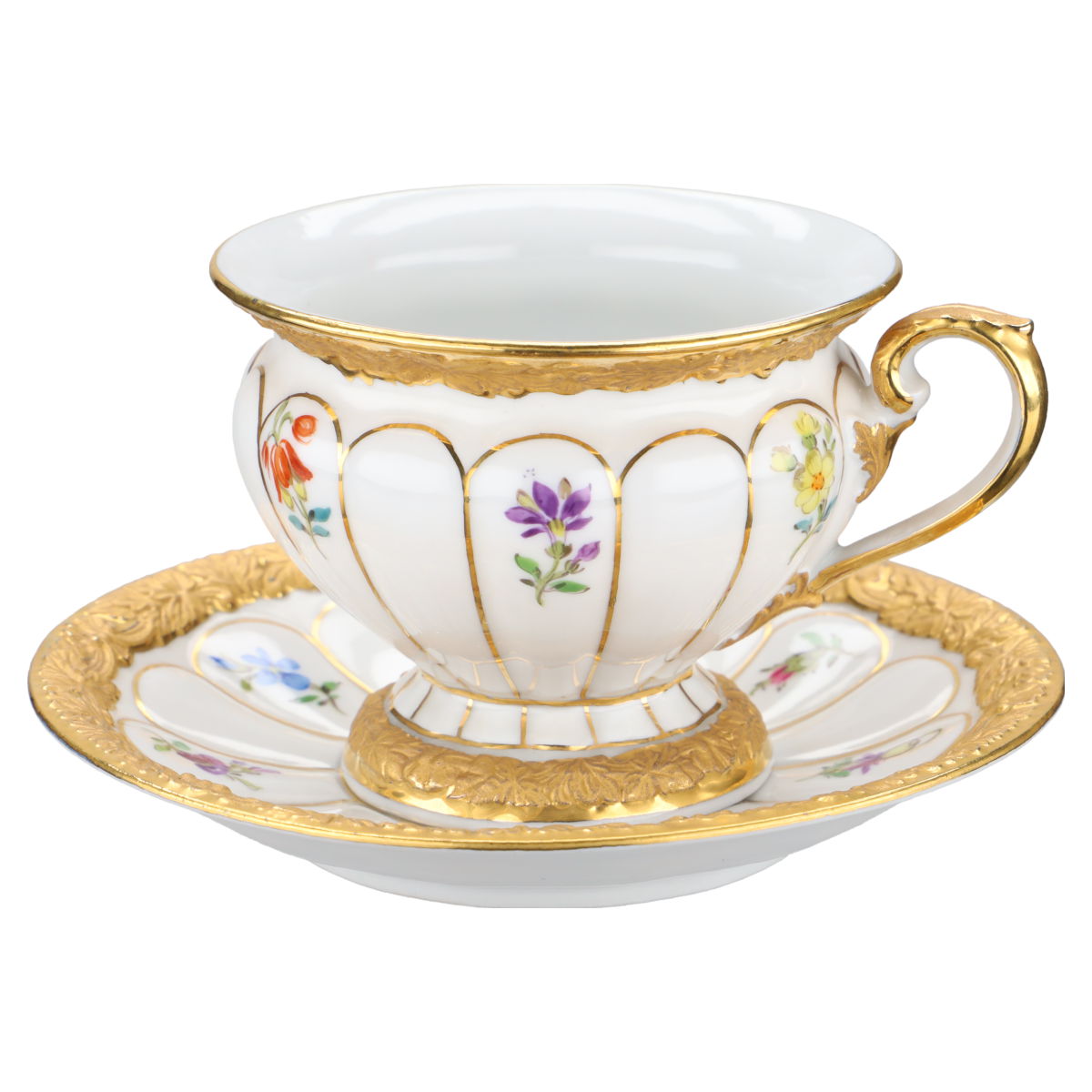 Meissen - X-Form - Goldbronze mit Streublume