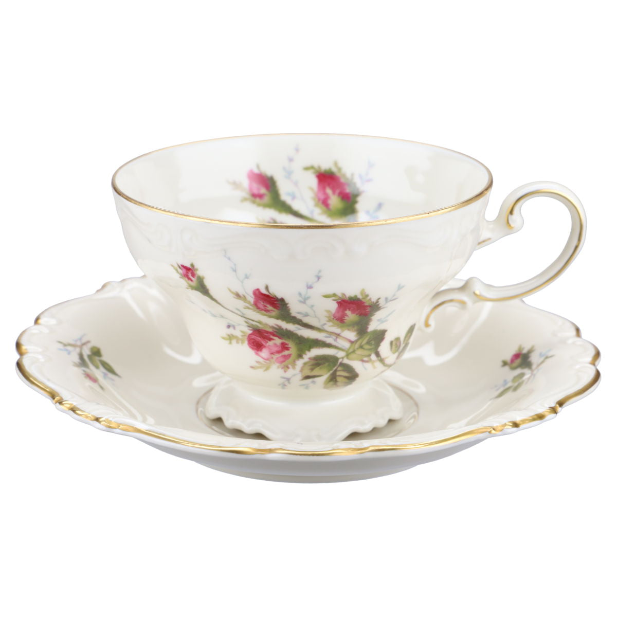 Rosenthal - Pompadour - Moosrose mit Goldrand