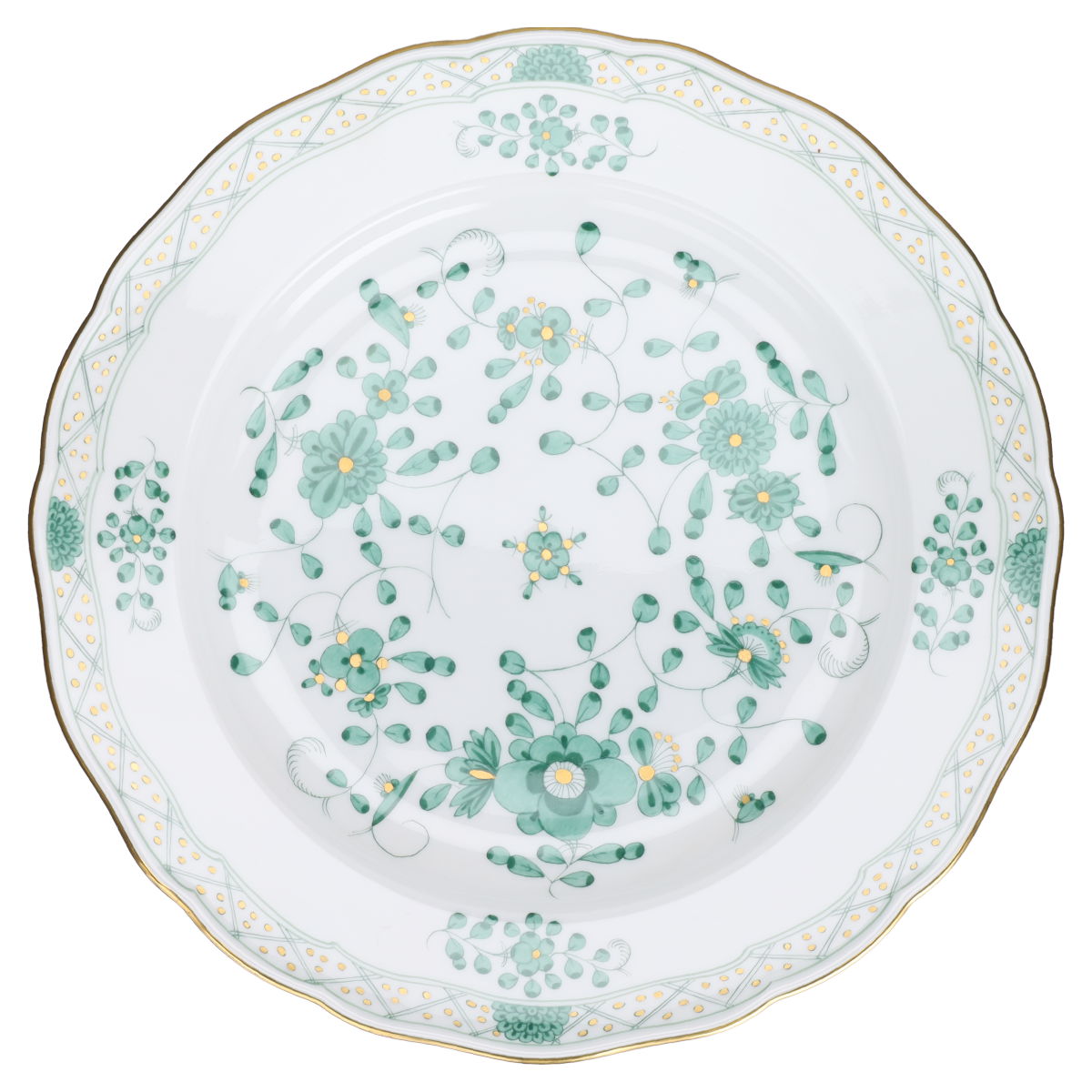 Meissen - Neuer Ausschnitt - Indische Malerei grün Reich III.W