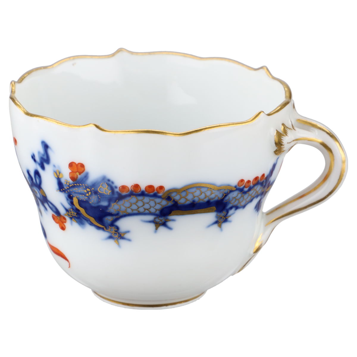 Meissen - Neuer Ausschnitt I.Wahl - Reicher Drache blau rot Gold geschuppt