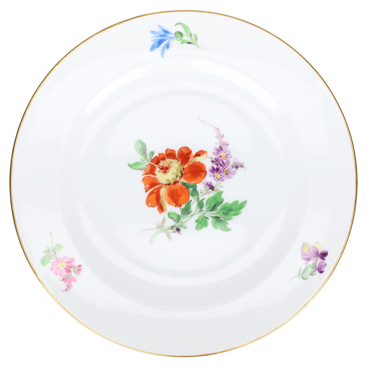 Meissen - Schwanenhals I.Wahl - Bunte Blume