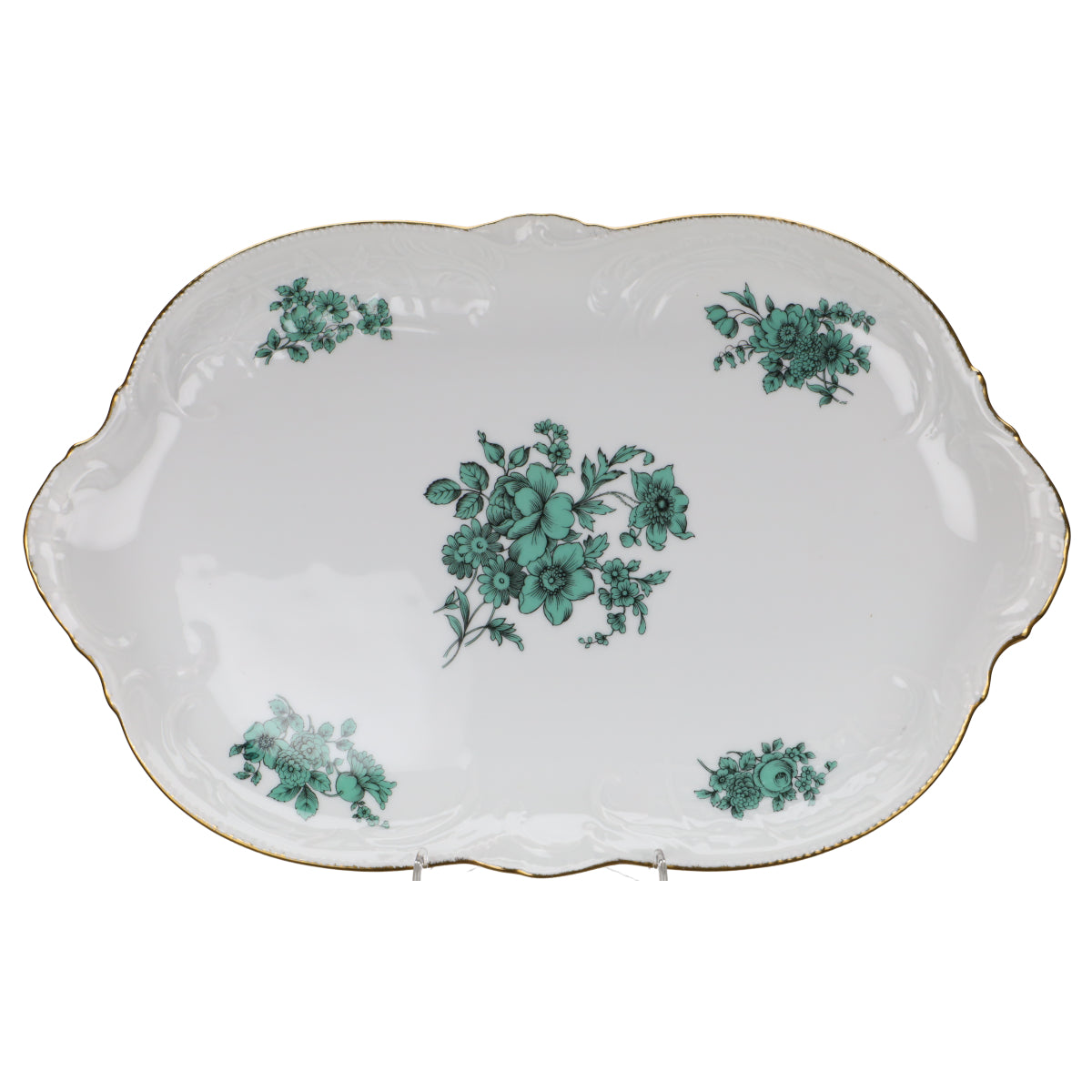 Rosenthal - Sanssouci elfenbeinfarben - Grüne Blume Goldrand