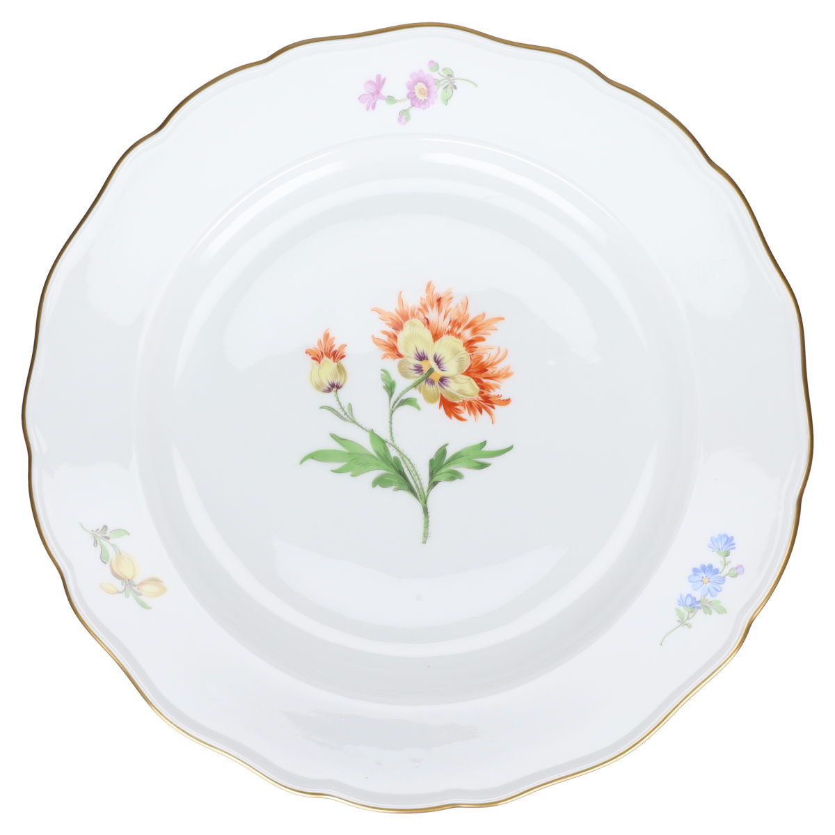 Speiseteller Chrysantheme seitlich orange mitte