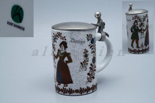 Bierseidel mit Zinndeckel