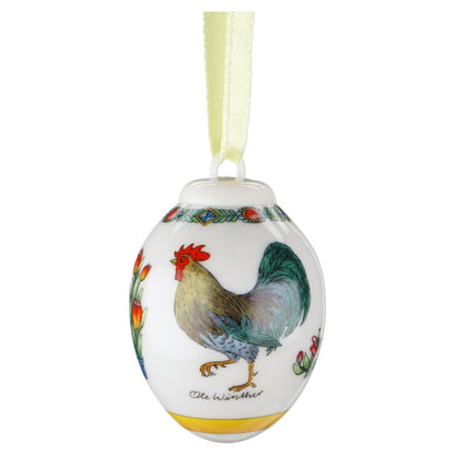 Mini-Ei Frühlingswiese Hahn grün-braun