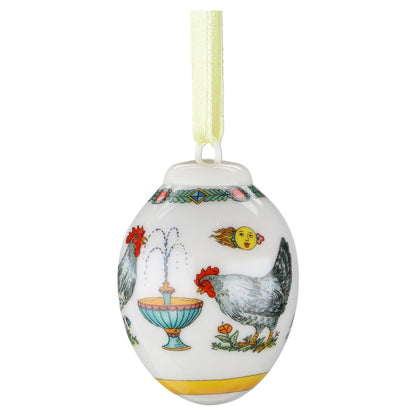 Mini-Ei Frühlingswiese Hahn grau