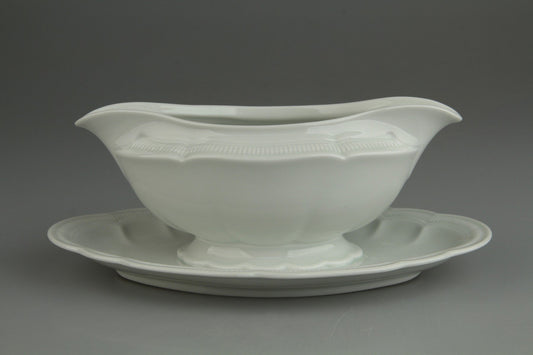 Sauciere mit Teller einteilig