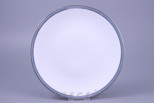 Speiseteller Platinrand blau