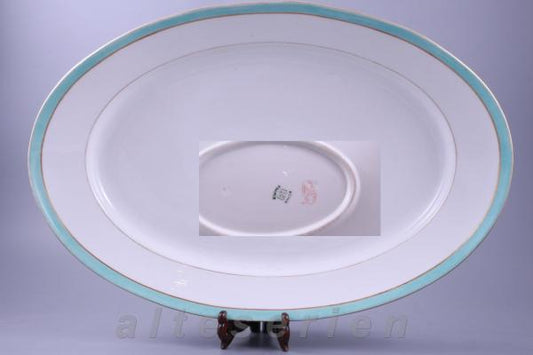 Fleischplatte maxi groß 49,5x33 cm Grüner Rand Pastell