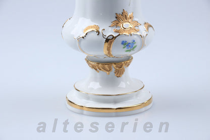 Vase klein Prunk Goldapplikationen Bunte Blumenmalerei