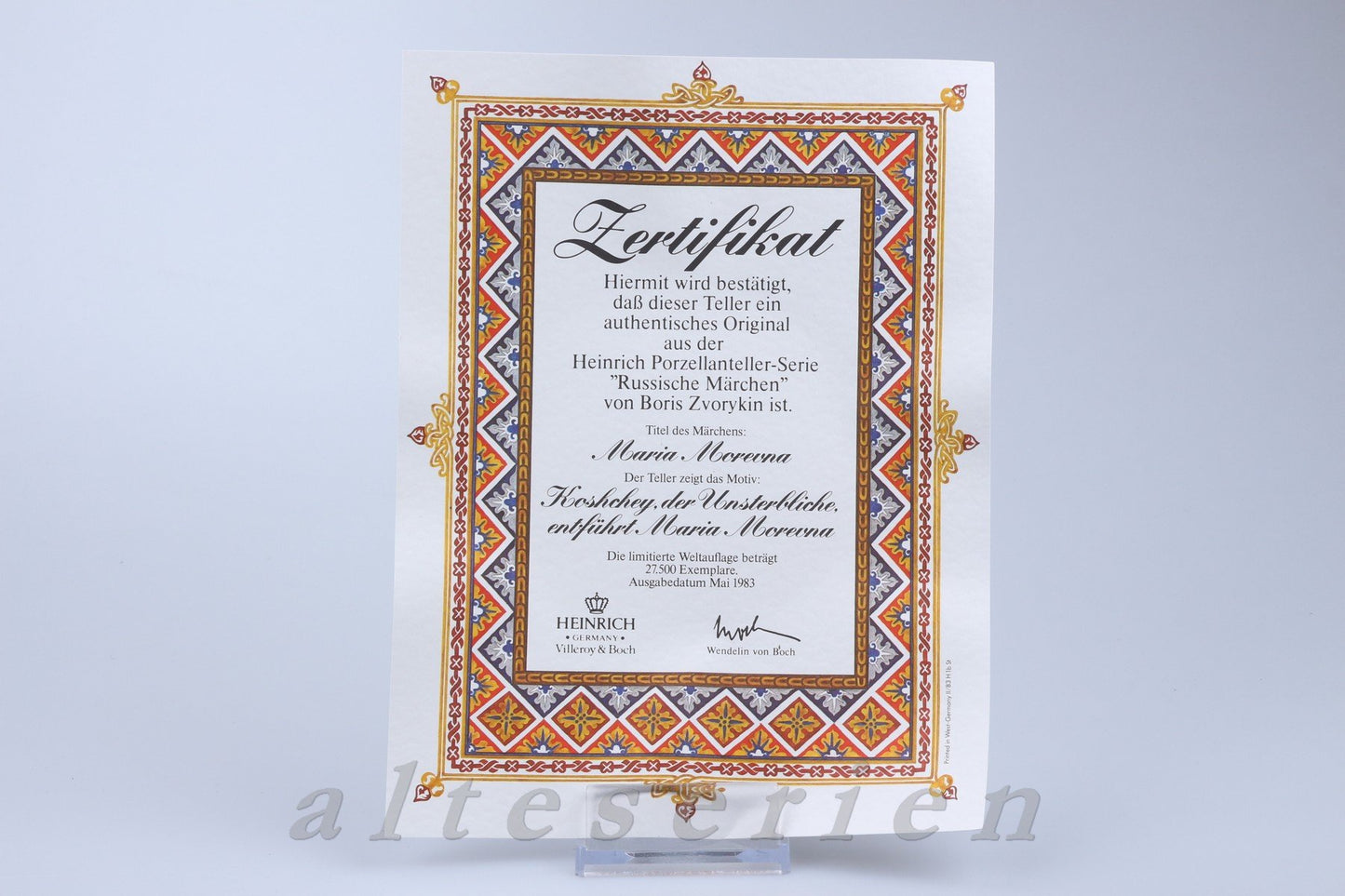 Sammelteller Koshchey entfürt Maria mit Zertifikat