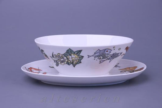 Sauciere mit Teller einteilig