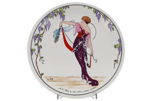 Kuchenteller Nr. 6 - Robe de satin violet à ceinture pourpre