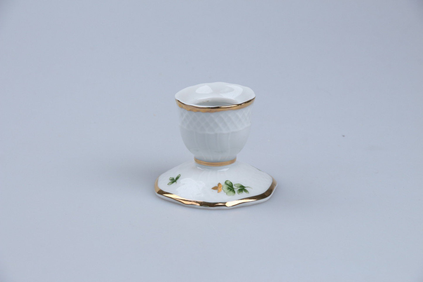 Kerzenhalter klein grüne Blätter mit Gold