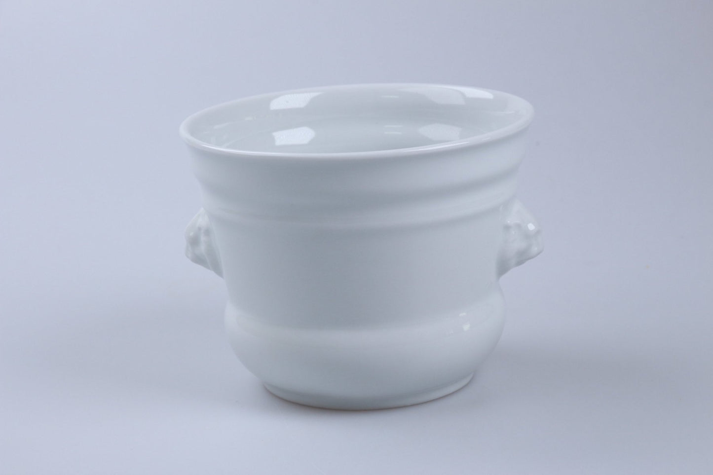 Löwenkopf / Übertopf mg weiß