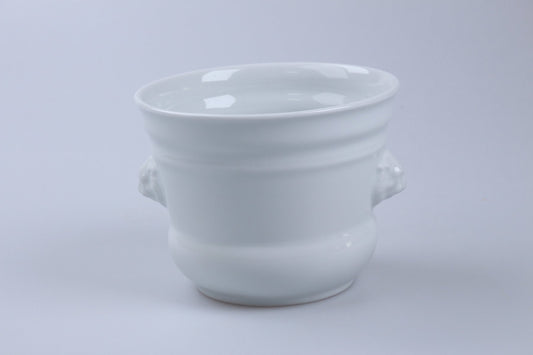 Löwenkopf / Übertopf mg weiß