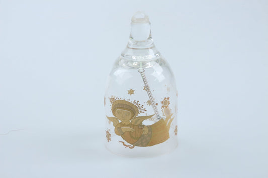 Weihnachts-Glocke in Glas - Engel mit Harfe