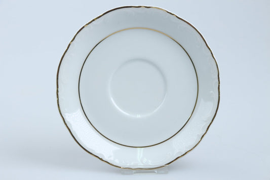 Untertasse für Kaffee mit Goldrand