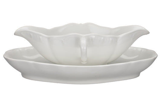 Sauciere mit Teller einteilig