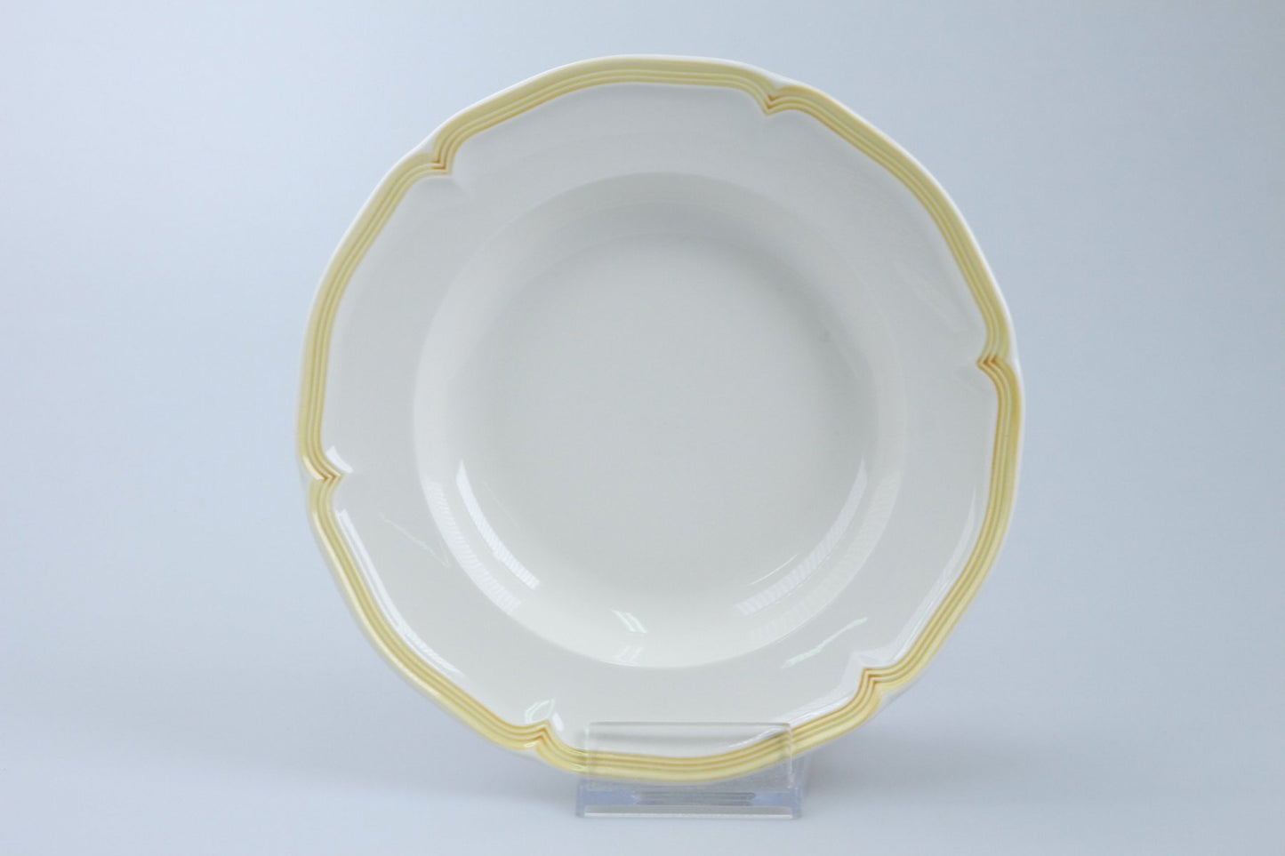 Suppenteller nature gelber Rand