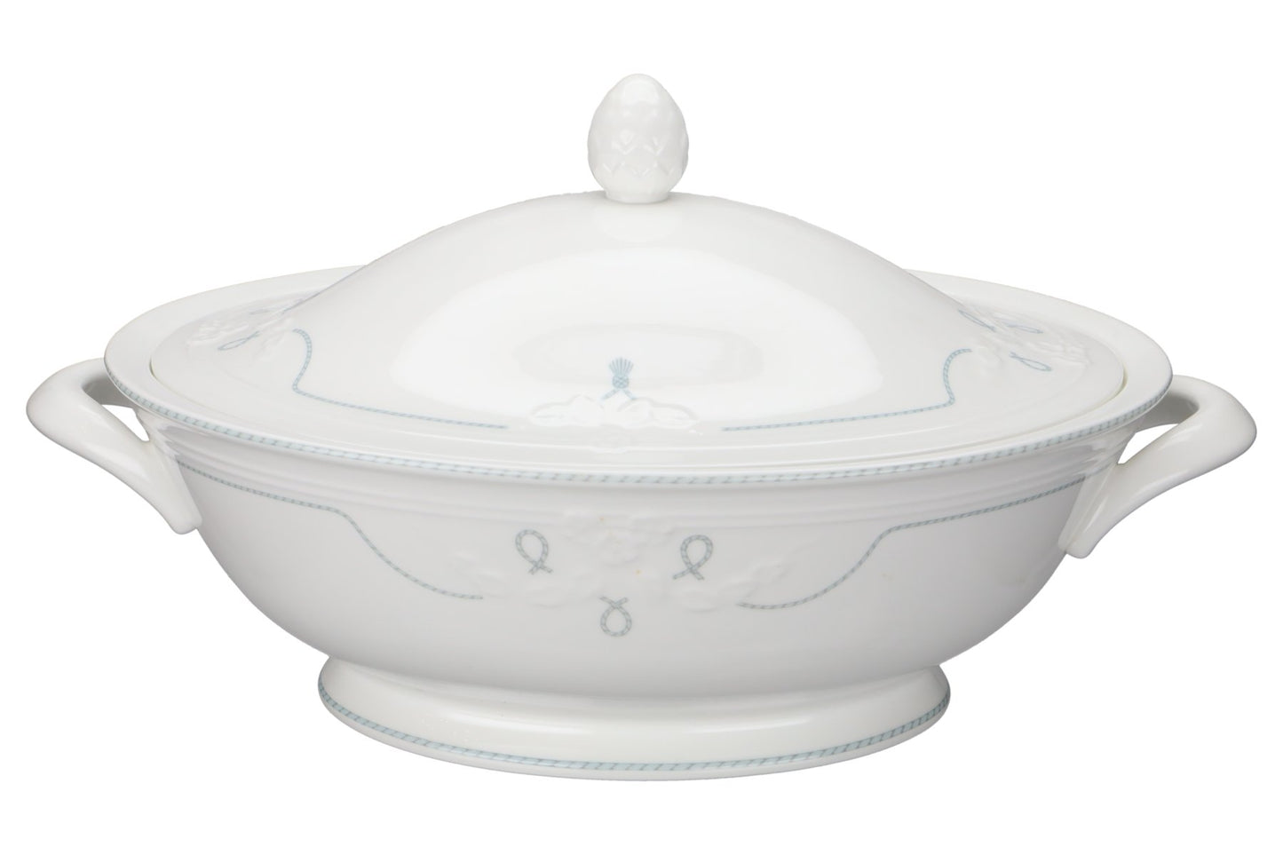 Suppenterrine oval Griffe rund