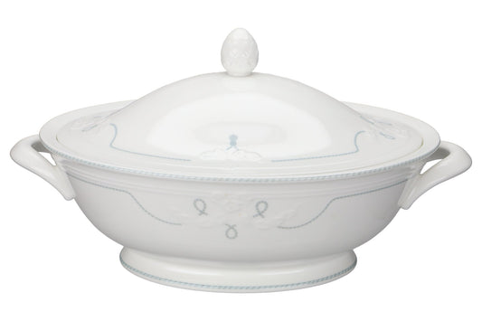 Suppenterrine oval Griffe rund