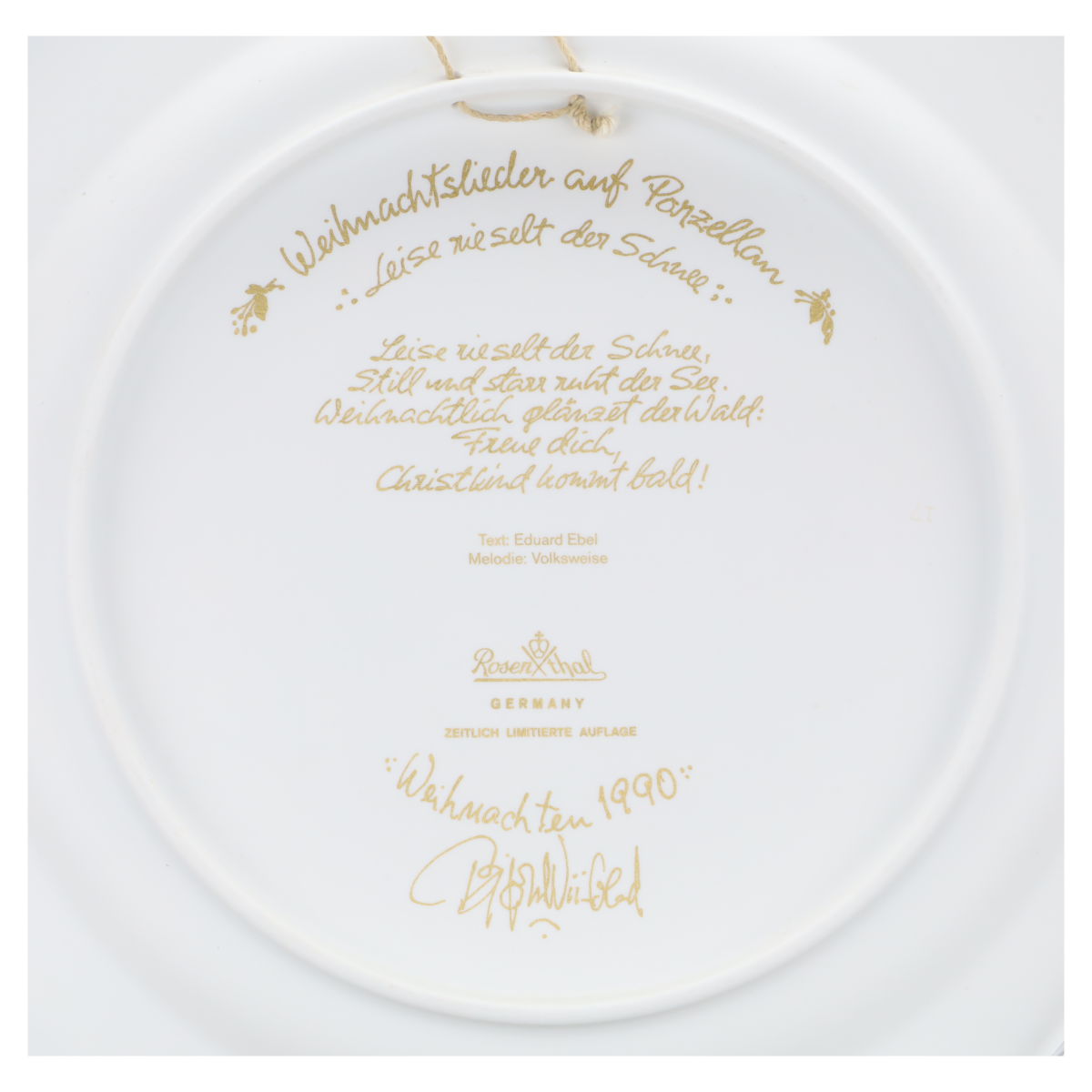 Weihnachtsteller 1990 Leise rieselt der Schnee