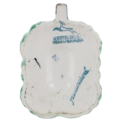 Porzellananhänger Glockenblume in grün viereckig