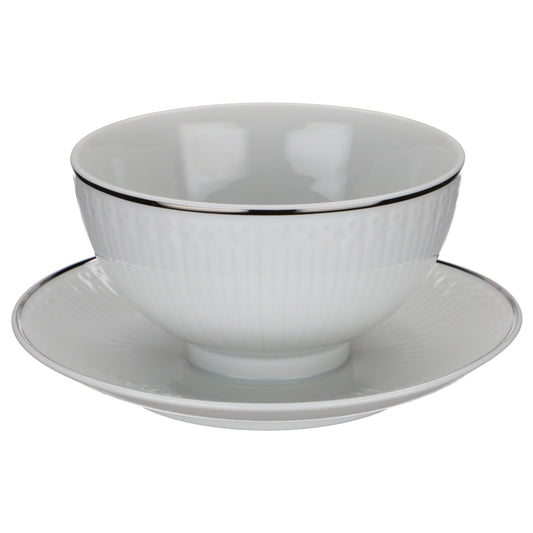 Sauciere mit Teller einteilig