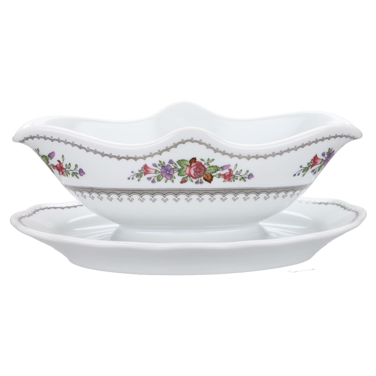 Sauciere mit Teller einteilig