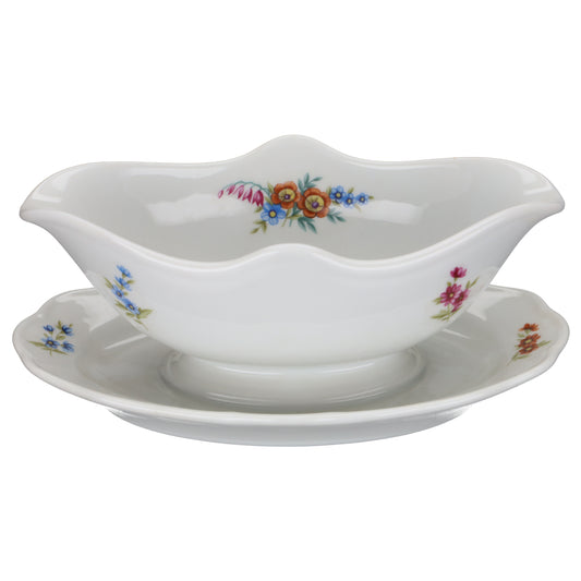 Sauciere mit Teller einteilig