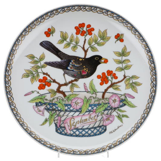 Wandteller groß September Amsel II. Wahl