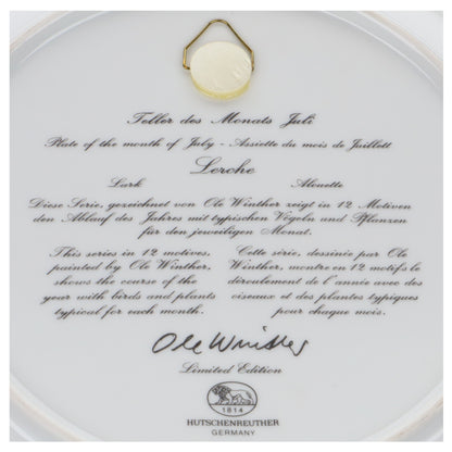 Wandteller groß Juli Lerche