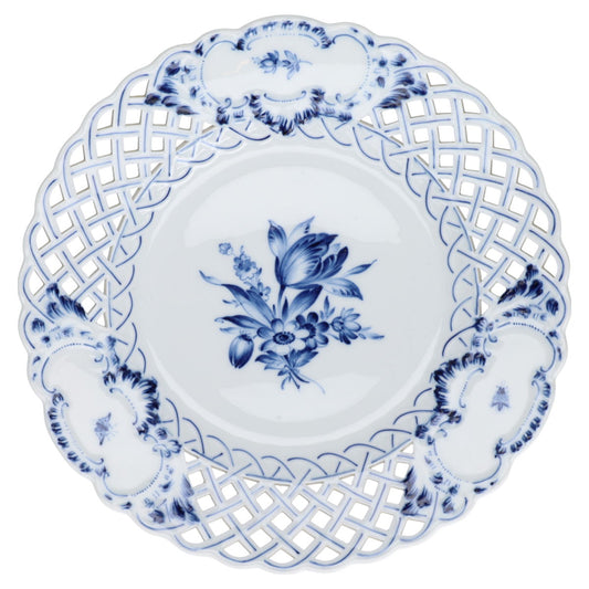 Durchbruchteller groß Blaue mit Insekten Blume I.Wahl