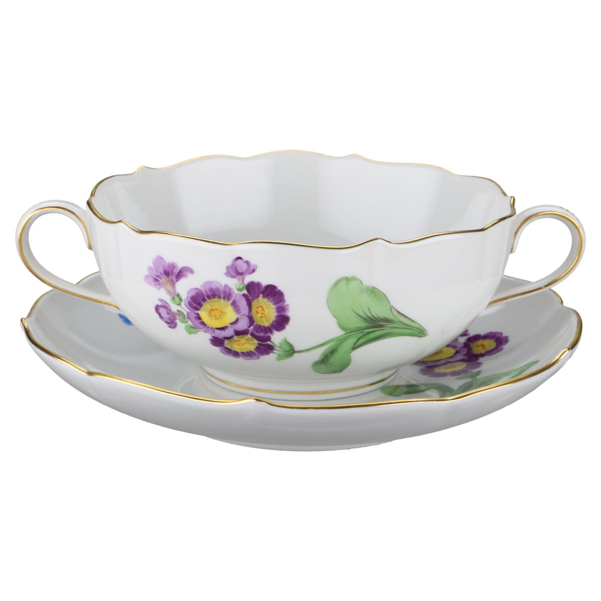 Suppentasse mit Untere Primel blau