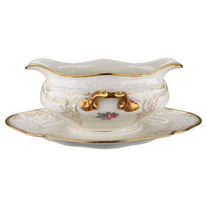 Sauciere mit Teller einteilig