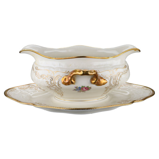 Sauciere mit Teller einteilig