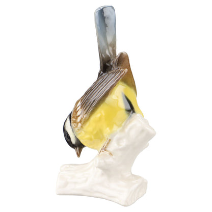 Kohlmeise auf weißem Holzstück