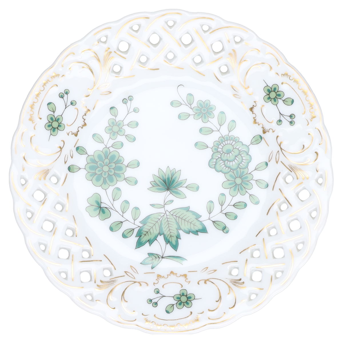 Durchbruchteller mit gold mini D 11 cm