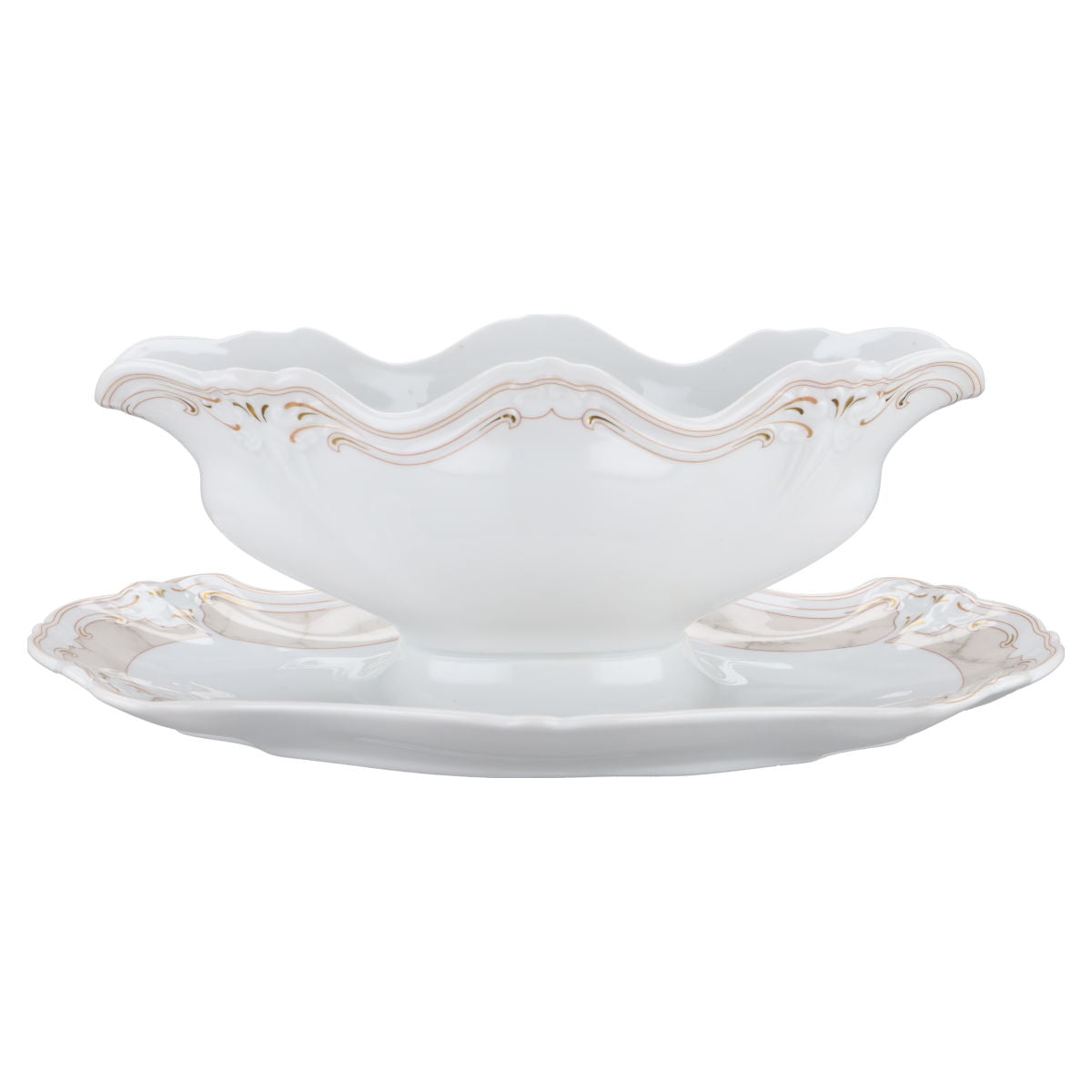 Sauciere mit Teller einteilig