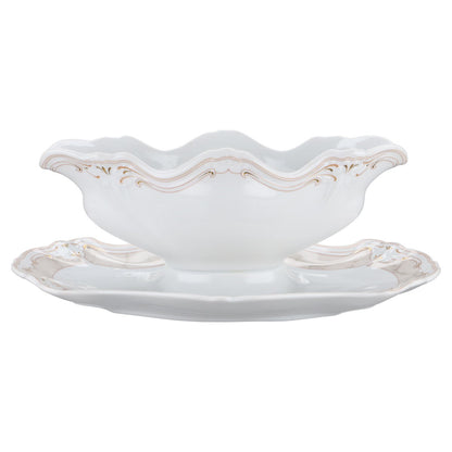 Sauciere mit Teller einteilig