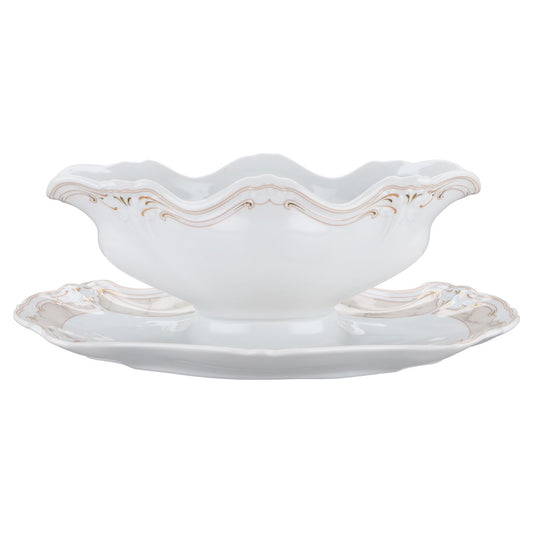 Sauciere mit Teller einteilig