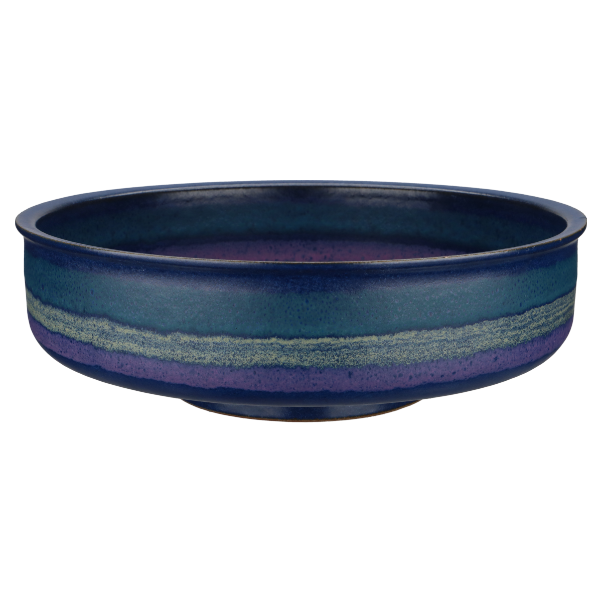 Obstschale groß brauner Rand auf Fuß