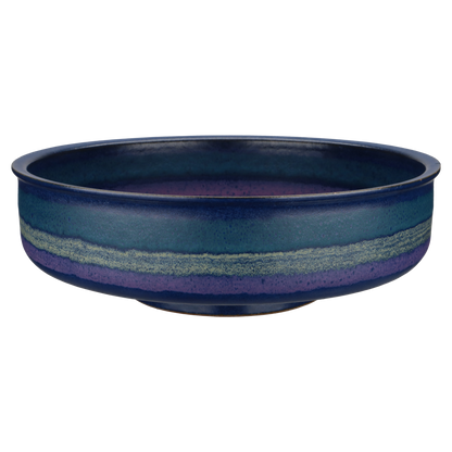 Obstschale groß brauner Rand auf Fuß