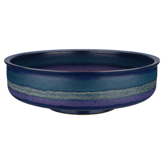 Obstschale groß brauner Rand auf Fuß