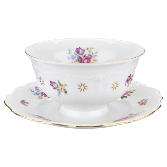 Sauciere mit Teller einteilig